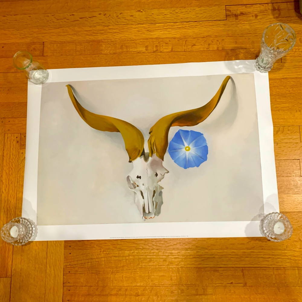 Georgia O’Keefe Ram’s Head Blue Morning Glory 1938 30x19.8” (Creased)
